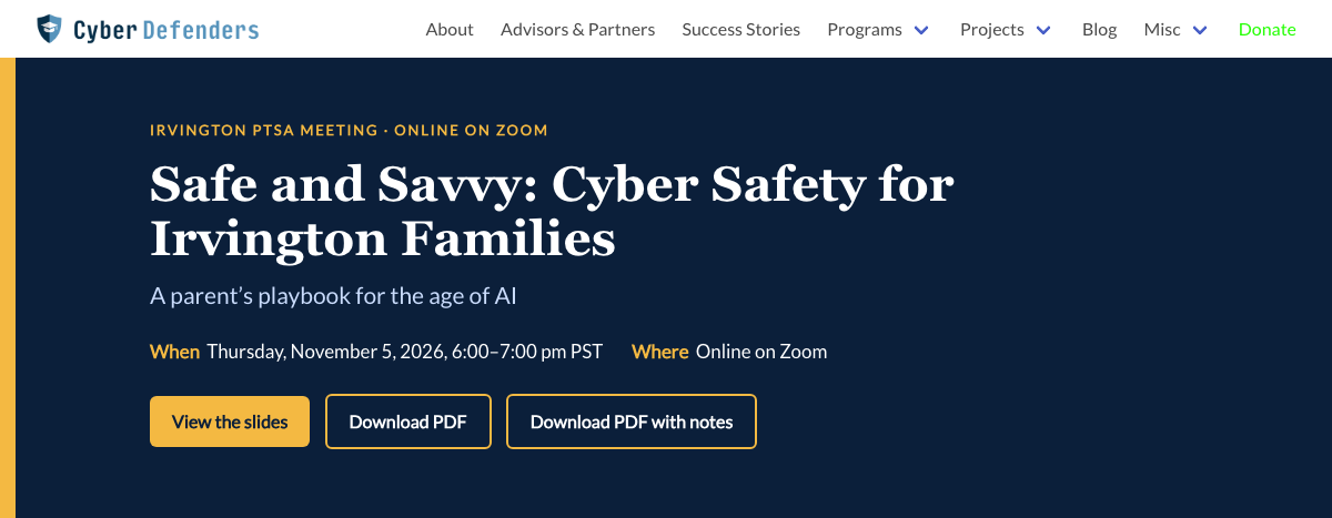 Safe and Savvy: Cyber Safety for Irvington Families