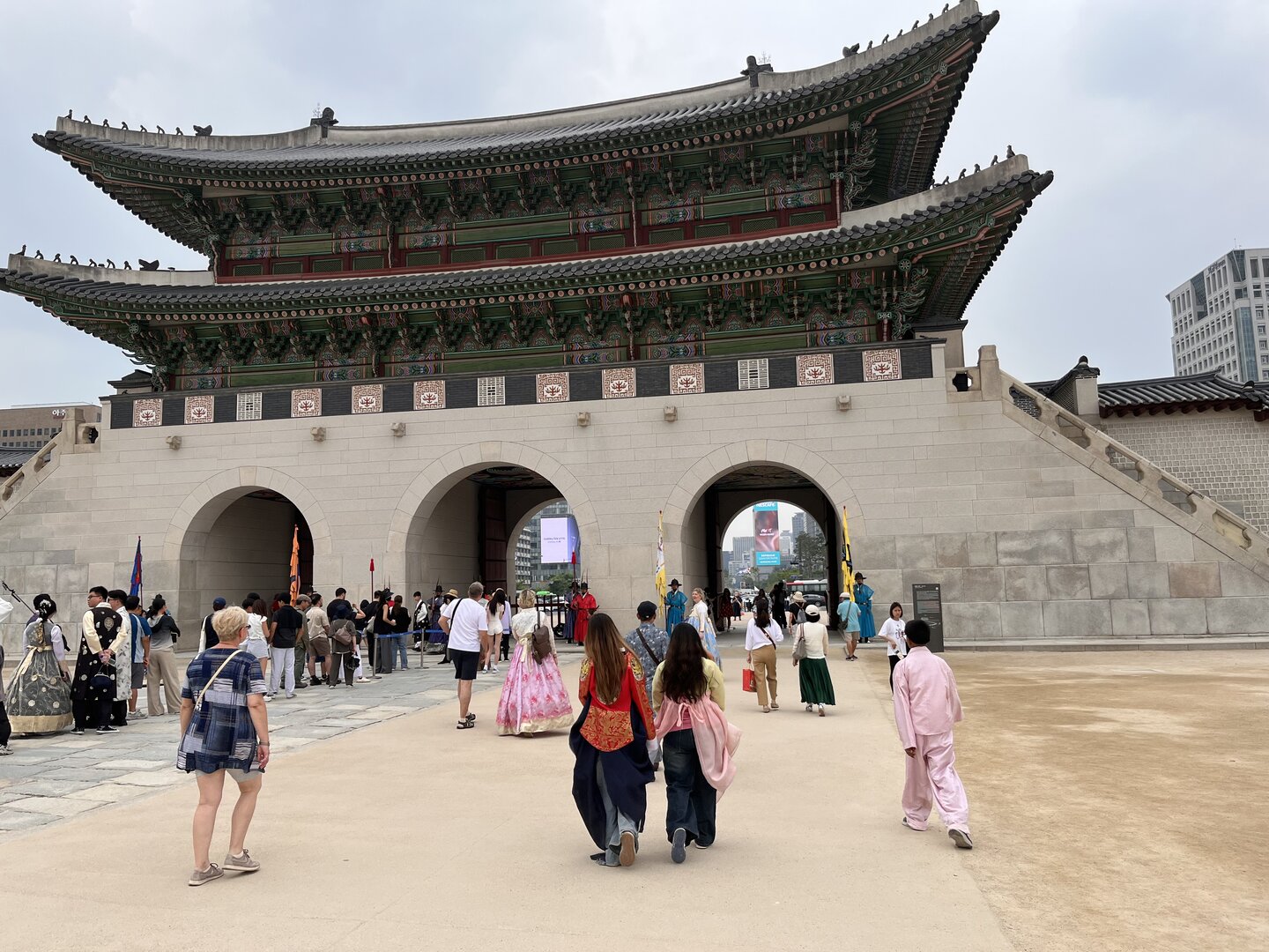 Gyeongbokgung Palace in hanbok